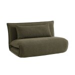 Chauffeuse convertible 2 places en bouclette texture kaki l 120 x p 80 x h 66 cm - fleeep