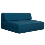 Chauffeuse convertible 2 places en mousse bleu - terre de nuit