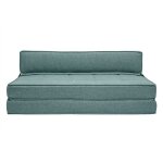Miliboo - chauffeuse convertible 2 places en tissu vert de gris katy