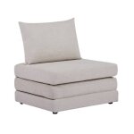 Chauffeuse matelas convertible beige tissu chenille 1 place fold Chauffeuse matelas convertible beige tissu chenille 1 place fold
