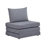 Chauffeuse matelas convertible gris tissu chenille 1 place fold Chauffeuse matelas convertible gris tissu chenille 1 place fold