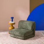 Chauffeuse matelas kaki convertible velours côtelé grosse côte 1 place cosy Chauffeuse matelas kaki convertible velours côtelé grosse côte 1 place cosy