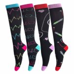 Chaussettes de compression pour hommes et femmes (4 paires) - bas longs antidrapants 20 - 30 mmhg l ...