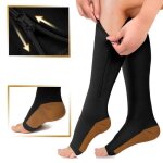 Chaussettes de compression - inf - bas de contention - noir - l / xl - fermeture �clair - respirantes ...