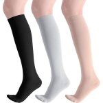 Chaussettes de contention 3 paires chaussettes de compression pour homme et femme chaussettes sport pour ...