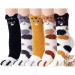 Chaussettes dhiver chaudes pour femme - lot de 5 paires - chaussettes en peluche pour femme - chaussettes ...