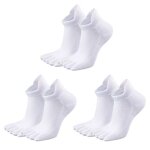 Chaussettes � orteils coton - 3 paires basses respirantes - blanc - convient pour hommes / femmes tennis ...