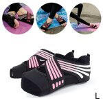 Chaussettes de yoga pour femmes chaussures de pilates  cinq orteils sangles croises de fitness chaussettes ...