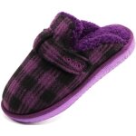 Chaussons - coface - taille 36 - mousse � m�moire de forme - violet / noir - semelle antid�rapante
