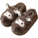 Chaussons femmes chaussons animaux mouton chaussons dhiver mignons chaussons en coton pelucheux