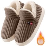 Chaussons hiver chausson chaud homme femme antidrapantes et confortables en peluche forme pantoufles ...