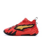 Chaussures de basketball rouge / jaune mixte puma scoot zeros retro