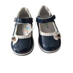 Chaussures - b�b� - fille - babies - salom�s - cuir - verni - bleu - marine - motif coeur - pointure ...