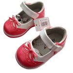 Chaussures - b�b� - fille - babies - salom�s - cuir - verni - fuchsia - blanc - motif noeud - pointure ...