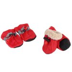Chaussures pour chiens - shipenophy - lot de 4 - coton rembourr� - antid�rapantes - rouge / noir / bleu ...