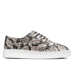 Chaussures clarks hero brogue pour femmes en cuir argent avec peau de serpent 375