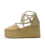 Chaussures compens�es marron femme tommy hilfiger linen
