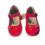 Chaussures - enfant - fille - salom�s - babies - cuir - verni - rose - fuchsia - motif fleur - pointure ...