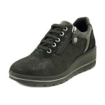 Chaussure femme - basket - imac - noir - lacets et zip