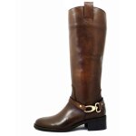 Chaussure femme - botte au genou - osvaldo pericoli - marron - zip