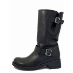 Chaussure femme - bottine - osvaldo pericoli - cuir noir - boucles Chaussure femme - bottine - osvaldo pericoli - cuir noir - boucles