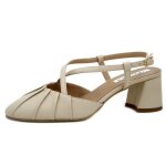 Chaussure femme - escarpins - osvaldo pericoli - cuir - beige - boucle