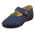 Chaussures femme - grand confort - cuir nubuck bleu - semelle amovible - stiledivita