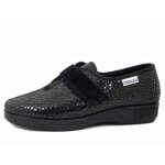 Chaussure femme - pantoufle - emanuela - noir - talon compens�