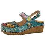 Chaussures pour femme - sabot - laura vita - cuir bleu clair - talon compens