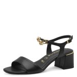 Chaussure pour femme - sandale nu pied - tamaris - noir - cuir souple