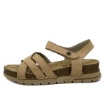 Chaussure femme - sandale nu - pied - walk in the city - beige - cuir nubuck