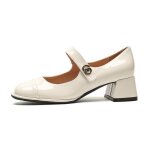 Chaussures femme  talon moyen avec boucle?design lgant en cuir verni?confort et style pour bureausorties ...