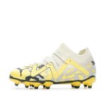 Chaussures de foot gris / jaune enfant puma future match fg