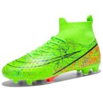 Chaussures de football montantes unisexes ecelen - légères et respirantes - crampons longs - vert Chaussures de football montantes unisexes ecelen - légères et respirantes - crampons longs - vert