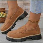 Chaussures mocassins compenses en daim pour femme - ecelen - style britannique rtro - dcontract et ...