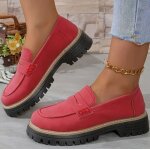 Chaussures mocassins compenses en daim pour femme - ecelen - style britannique rtro - dcontract et ...