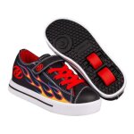 Chaussure � roulettes - heelys - snazzy x2 - noir / rouge / jaune - enfant - lacets