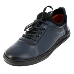 Chaussures seakers homme en véritable cuir bleu Chaussures seakers homme en véritable cuir bleu