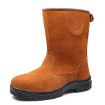 Chaussures de sécurité hommes bottes en cuir montantes résistantes et imperméables Chaussures de sécurité hommes bottes en cuir montantes résistantes et imperméables