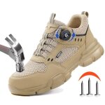 Chaussures de s�curit� mixte l�g�re respirant travail antid�rapant basket securite embout acier?beige ...