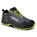 Chaussures de s�curit� - sparco - indy texas - gris fonc� / jaune fluo - daim - nubuck - mixte