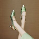 Chaussures  talon pointu femme?design lgant avec perle et chane idal pour soires et occasions spciales ...