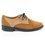 Chaussures de ville pour femme � lacets derby cuir et daim