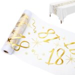 Chemin de table anniversaire 18 ans - 1 pi�ce 28cmx10m or - convient pour filles gar�ons f�tes �tiquette ...