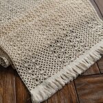 Chemin de table bohme beige en macram avec pompon en coton tiss bohme dentelle au crochet dcoration ...