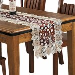 Chemin de table en dentelle florale brode en polyester rectangulaire transparent pour la maison la salle ...