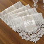 Chemin de table en dentelle tissu en dentelle exquis avec nappe brod�e vintage faite � la main 30x70cm ...