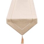 Chemin de table en lin beige 32 x 180 cm chemin de table aspect lin chemin de table uni moderne facile ...