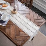 Chemin de table en macramé beige crème chemin de table bohème avec pompons chemin de table rustique de ... Chemin de table en macramé beige crème chemin de table bohème avec pompons chemin de table rustique de ...
