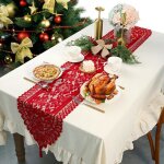 Chemin de table noel dwafill 33x183cm chemin de table rouge dcoration de table pour les ftes baptmes ...